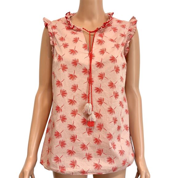 Boden 6 Laurie ruffle trim tassel tie front lightweight blouse TS 2638 - Picture 2 of 10